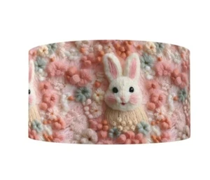 1.5" (1 yard) Easter Bunny flower garden printed Grosgrain Ribbon 1275195 - Picture 1 of 3