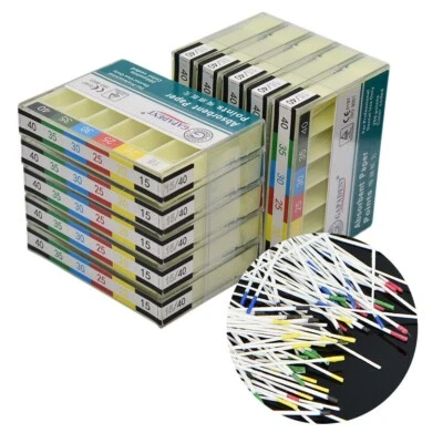 200 Points Dental Endodontic Endo Absorbent Paper Points Sterile Gutta Percha — 第 1/4 张图片
