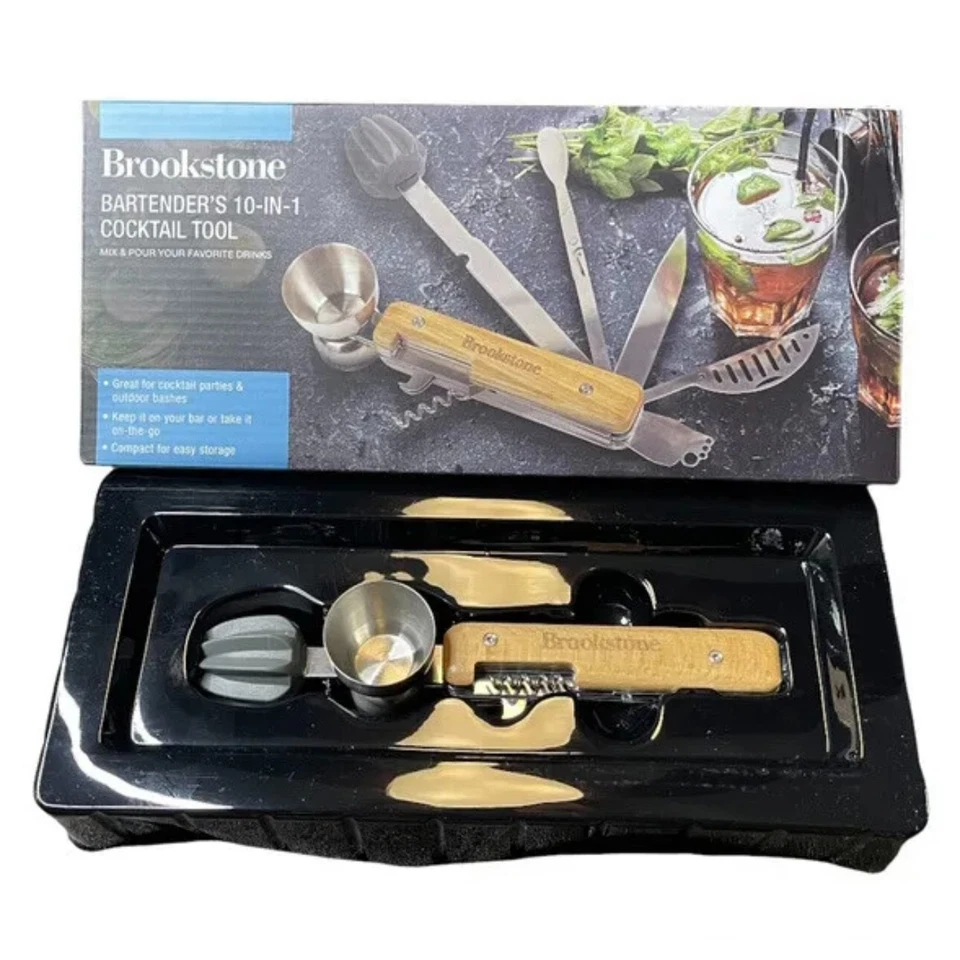 Brookstone Bartender's 10 in 1 Cocktail Tool for Parties