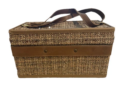 Equipaje de viaje de tweed HARTMANN de colección estuche de tren cosmético con llave a20 Foto 1 de 4