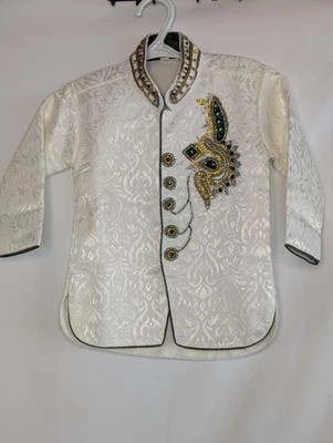 Niños Niños Talla 1 Kurta Dhoti Sherwani India Paquistaní Étnica Boda SOLO TOP Foto 1 de 4