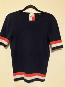 blusa maglione maglia media cabi blu rosso righe bianche - Foto 1 di 6