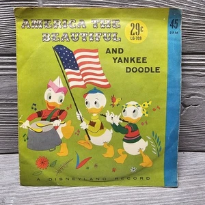 VINTAGE 1960 Disneyland America the Beautiful 45 RPM Record Album Huey Dewey - Picture 1 of 9