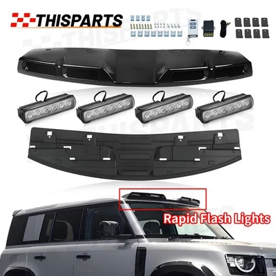 Roof Top Light Bar LED For 2020-2024 Land Rover Defender 90 110 130 Gloss Black Foto 1 de 4