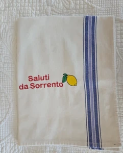 Asciugapiatti cucina 100% cotone Saluti da SORRENTO Made in Italy cotone - Foto 1 di 7