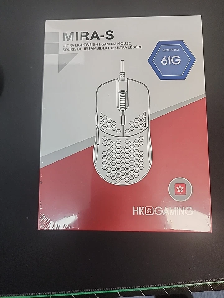 HK Gaming Mira-S Ultra Lightweight 61g Gaming Mouse Honeycomb Shell Blue Sealed! - Image 1 of 1