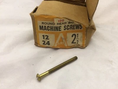 (Cantidad de 8) Tornillos de latón para máquina de 12/24 - 2 1/2 pulgadas Foto 1 de 2