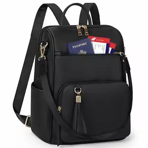 Women's Leather Convertible Backpack Purse - Waterproof, Anti-Theft - Picture 1 of 8