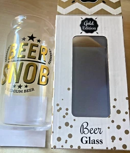 NUEVO EN CAJA Totalmente Nuevo En Caja CERVEZA SNOB Vidrio - 14,5 cm De Alto - Imagen 1 de 3