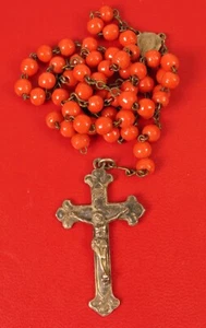 ANTIQUE STERLING SILVER JESUS CHRIST CRUCIFIX HOLY PRAY GOD RELIGIOUS ROSARY !! - Picture 1 of 1