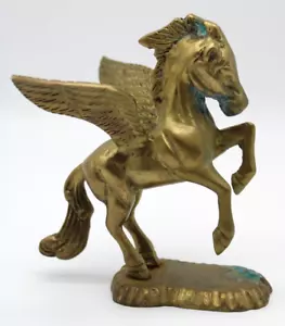 Solid Brass Pegasus Statue 5" Tall Flying-Horse Mythical Creature - Picture 1 of 6