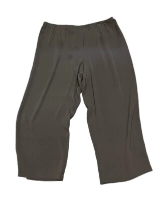 Pantalones elásticos para mujer Eileen Fisher Georgette mezcla de seda marrón talla 3XL fluidos  Foto 1 de 4
