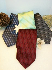 4 MURANO Extra Long Silk Ties Made in USA Blue I Black I Red I Green - Picture 1 of 9