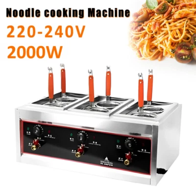 220V 6 Baskets 2000W Commercial Electric Noodles Cooker / Pasta Cooking Machine - Image 1 of 4