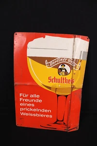 Berliner Weisse Schultheiss - placa de chapa antigua - 30 x 42 cm - D alrededor de 1960 (3) - Imagen 1 de 3