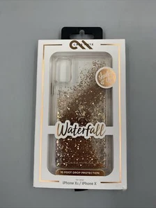 Case-Mate iPhone Waterfall Gold Glitter for iPhone X / XS Apple - Picture 1 of 4