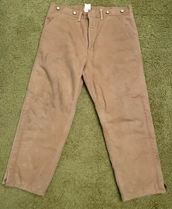 Carhartt Vintage Tan Utility Work Pants Quilt Lined Canvas Men's Size 40 x 30 - Picture 1 of 8