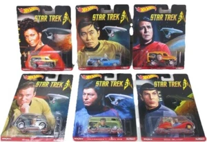 Hot Wheels 2015 Premium Star Trek 50° Anniversario Set 6 Personaggi Auto MOLTO RARO - Foto 1 di 2