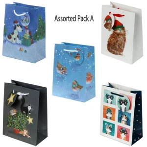 Christmas Gift bags - 5 Medium Assorted - 10 DESIGNS - 1 of each / 5 of same bag - Picture 1 of 24