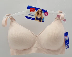 Sujetador inalámbrico acanalado cobertura completa Hanes ComfortFlex Fit, grande, costilla ligera - Imagen 1 de 11
