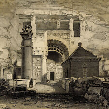 India Caves Karli Tomb Of Carli - engraving Original Xixth