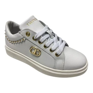 SCHUHE SNEAKERS DAMEN TWINSET CAM 1000 LEDER WEISS ORIGINAL AI - Bild 1 von 7