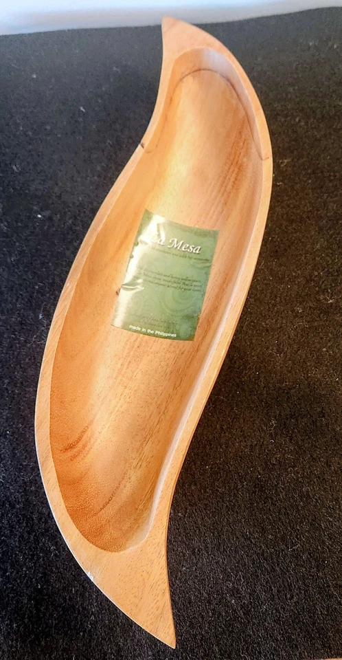 ¡Raro! De colección La Mesa Filipinas Acacia 12" Madera Frutero Comida Cuenco Exhibición Decoración  Foto 1 de 4