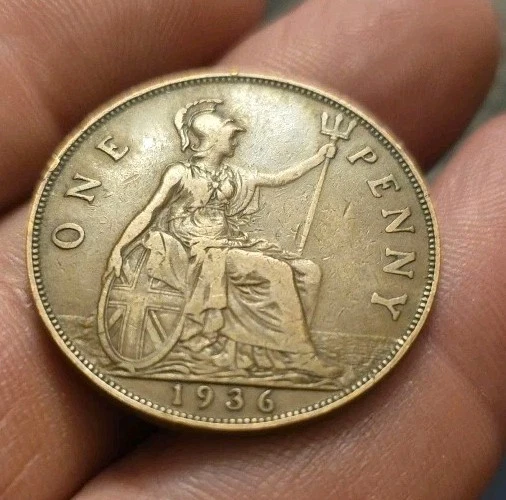 Extremely Rare 1936 One Penny King George V British Coin COLLECTABLE - Image 1 of 2
