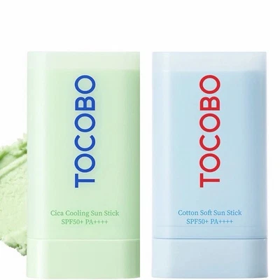 TOCOBO CICA Cooling Sun Stick 50ml + Cotton Airy Sun Stick SPF 50 19g Set