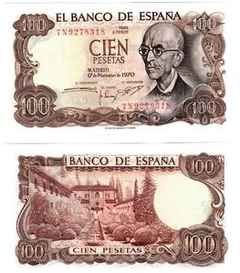 1970 Spain 100 Pesetas Banknote UNC P152 - Picture 1 of 1