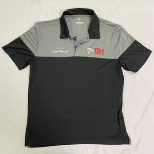 Urban Meyer's Golf Polo Pint House '7-OH' Men's Size M Black & Gray Adidas VGC - Picture 1 of 10