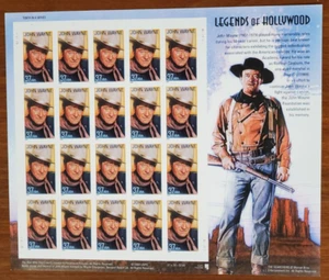 US #3876 Sheet of 20 37¢ John Wayne Legends of Hollywood Stamps MNH VF/X OG - Picture 1 of 1