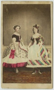 CDV rehaussée 1860-70 Brossier-Charlot à Châteaudun. Danseuses. Danse. Dance. - Picture 1 of 2