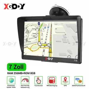 XGODY 7'' GPS Navi Navigation POI für Auto LKW PKW Navigationsgerät 16G EU Karte - Bild 1 von 13