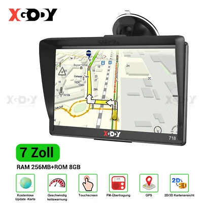 XGODY 7'' GPS Navi Navigation POI für Auto LKW PKW Navigationsgerät 16G EU Karte - Bild 1 von 4