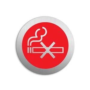 Sign No smoking red Ø 75 mm Aluminium self-adhesive - Bild 1 von 1