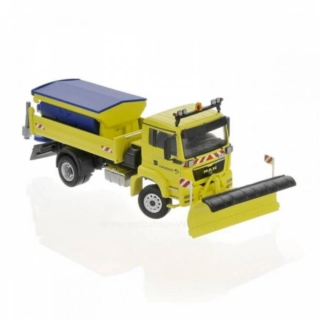 Miniature chasse neige MAN TGS M L17 COFIROUTE saleuse Schmidt  Conrad 71169/02 - Photo 1/4