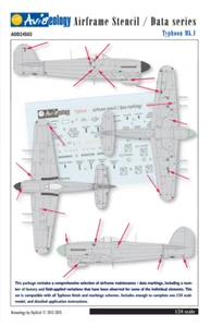 Typhoon airframe stencil/data markings – 1/24 scale Aviaeology Decals - Bild 1 von 3
