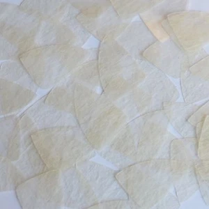 Lentejuelas de aleta de escama de pescado 1,5" blanco crema fibra sedosa tela lentejuelas sueltas - Imagen 1 de 2
