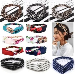 Diadema Boho Floral Nudo Torcido Envoltura Elástica Turbante Banda para el Cabello Diadema Deportes  - Imagen 1 de 14