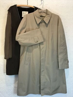 Casaco principal masculino EUA London Fog trincheira/chuva forrado duplo com zíper pele sintética tamanho 42R - Imagem 1 de 4