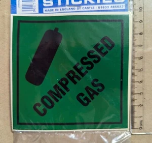 Advertencia Gas Comprimido Letrero Emblema Caravana Coche Furgoneta Vehículos Vinilo Adhesivo Calcomanía - Imagen 1 de 3