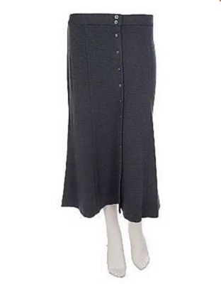 Falda frontal con botones elásticos Diálogo con detalles de costura 3x Foto 1 de 4