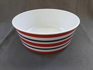 Martha Stewart Collection Melamine Serving Bowl Red White Blue Stripe USA - Picture 1 of 5