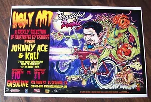 RAT FINK ED ROTH MONSTER ON BIKE UGLY ART SHOW Poster Johnny Ace Signed Numbered - Picture 1 of 8