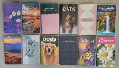 2026-2027 Two Year Pocket Planner In Plastic Cover New Flowers, Psalms Cats etc. - Image 1 of 4