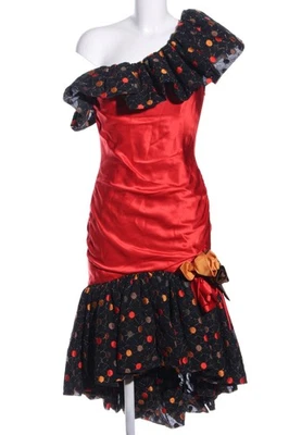 HüBNER HAUTE COUTURE Robe asymétrique Dames Robe T EU 34 rouge-noir-orange clair - Photo 1/4