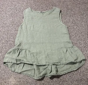 Francesca’s Bettini 100% Linen Dress Top Women’s S Green Made in Italy Summer - Picture 1 of 7