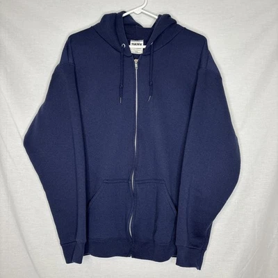 Sudadera con Capucha Tultex Maximum Azul Cremallera Completa Años 90 De Colección Talla L Hecha en EE. UU. Foto 1 de 4