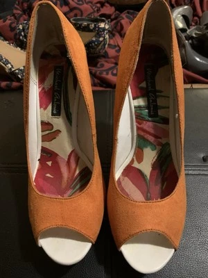 Zapatos de cuña Michael Antonio naranja imitación gamuza talla 8 👠 Foto 1 de 4